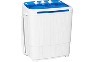 INTERGREAT Portable Washer and Dryer, 16 lbs Mini Small Washing Machine Combo with Spin Dryer, Compact Twin Tub Laundry Washer Machine for Apartments, Dorm, Rv, Camping, Blue