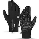 TEMEI Winter Thermal Gloves for Men and Women, Waterproof Windproof and Non-Slip Gloves, Warm Touch Screen Gloves for Outdoor Running, Cycling, Driving