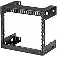 StarTech.com 2-Post 8U Heavy-Duty Wall-Mount Network Rack, 19" Open Frame Server Rack, 12" Deep, Wall Mount Data Rack for IT / AV / Patch Panel / Computer Equipment, TAA (RK812WALLO)