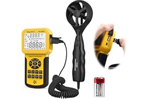 WAPORICH Pro HVAC Anemometer Handheld CFM HVAC Anemometer, RQ-856A Wind Speed Meter with Backlight Max/Avg/Min Functions for Measuring Wind Speed Air Velocity HVAC Air Flow Meter
