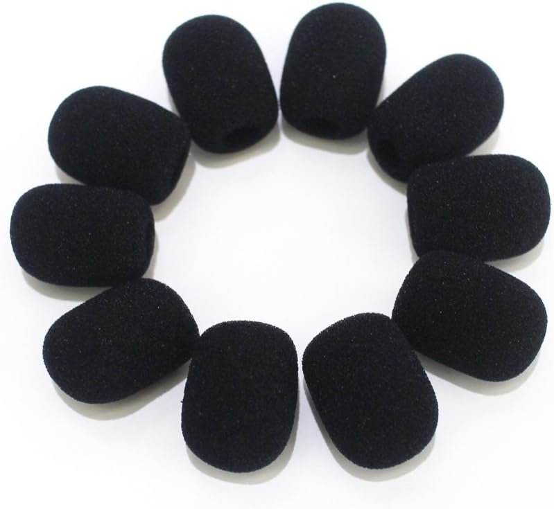 BingQing brand Foam Mic Cover. 10pcs Mini Microphone Headset Windscreen Foam Mic Cover --30 x 9.7mm