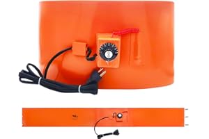 MOPKIUTR 55-Gallon Metal Drum Heater，10 * 68.5 inch Insulated Band Heater，1200 Watt 120 Volt Drum Heater Barrel Band with Temperature Adjustment（UL Certification）