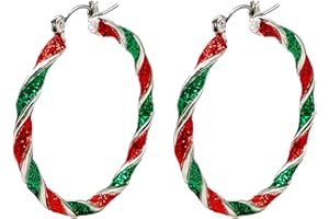 INENIMARTJ Christmas Earrings for Women,Christmas Tree Santa Bulb Bell Drop Dangle Earrings Sparkling Christmas Theme Earrings Handmade Xmas Festive Jewelry