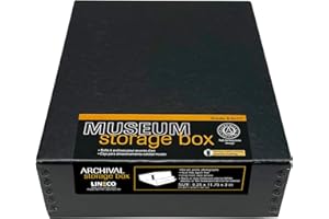 Lineco Museum Archival Storage Box, Drop Front Design with Metal Edges Removable Lid, 8.5 X 11 X 3 inches Acid-Free Photo Alb