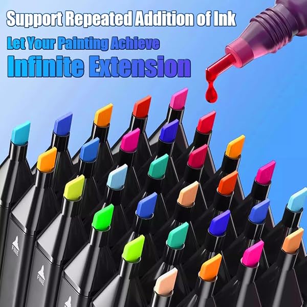 CREATSPARK ALCOHOL MARKERS 262 COLORS WITH BASE DUAL TIP ART DRAWING MARKERS FOR ANIME SKETCH ILLUSTRATIONS – REFILLABLE