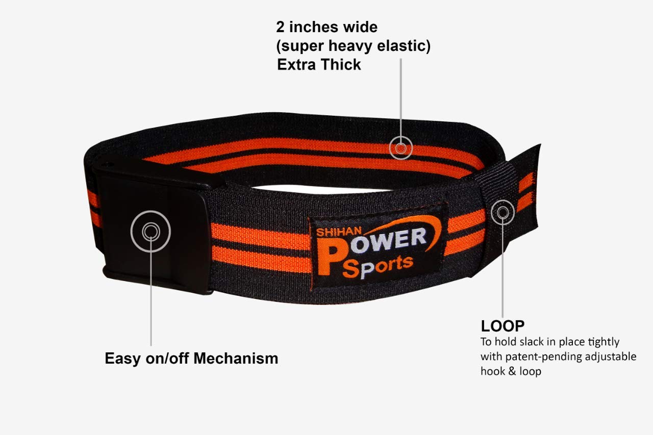 BICEP STRAPS,Harlem-2inch Occlusion Muscle Training Bands - Pair of Blood Flow Restriction Training Bands 24inch Long Super Elastic.