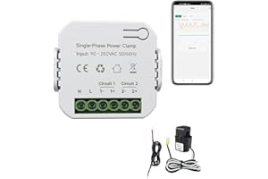 EDGEANT Smart Energy Monitor, Single Phase Clamp Electricity Meter with 1 * 80ACT Current Transformer, WiFi, Real-Time Electricity Monitor/Meter, Solar/Network Metering