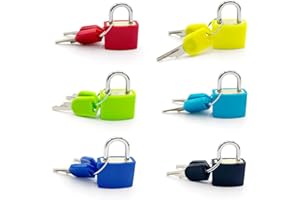 BIDEX 6PCS,Suitcase Locks,Small Padlock,Locker Lock with Key,Mini Locks with Keys,Perfect for Securing Backpacks, Boxes, School, and More