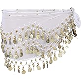 VALICLUD Wrap Skirt Wrap Skirt Belly Dance Belly Dance Hip Scarf with Gold Coins Womens Dance s Belly Dancer Costumes for Women Renaissance Accessories Renaissance Accessories