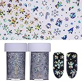 BORN PRETTY 2 Rolls Nail Art Holographic Foil Sticker Starry Sky Christmas Tree Elk Snowflake Manicure Laser Transfer Decals 100cm