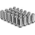 24pcs M14x1.5 Lug Nuts for Silverado Suburban Sierra 1500 Tahoe Yukon Escalade ESV, 1.78 inch Closed End Bulge Acorn Chrome Lug Nuts Replacement 19mm Hex One-Piece Wheel Lug Nut