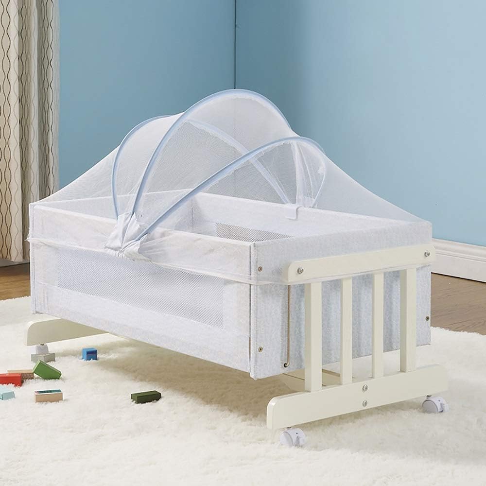 wooden travel cot