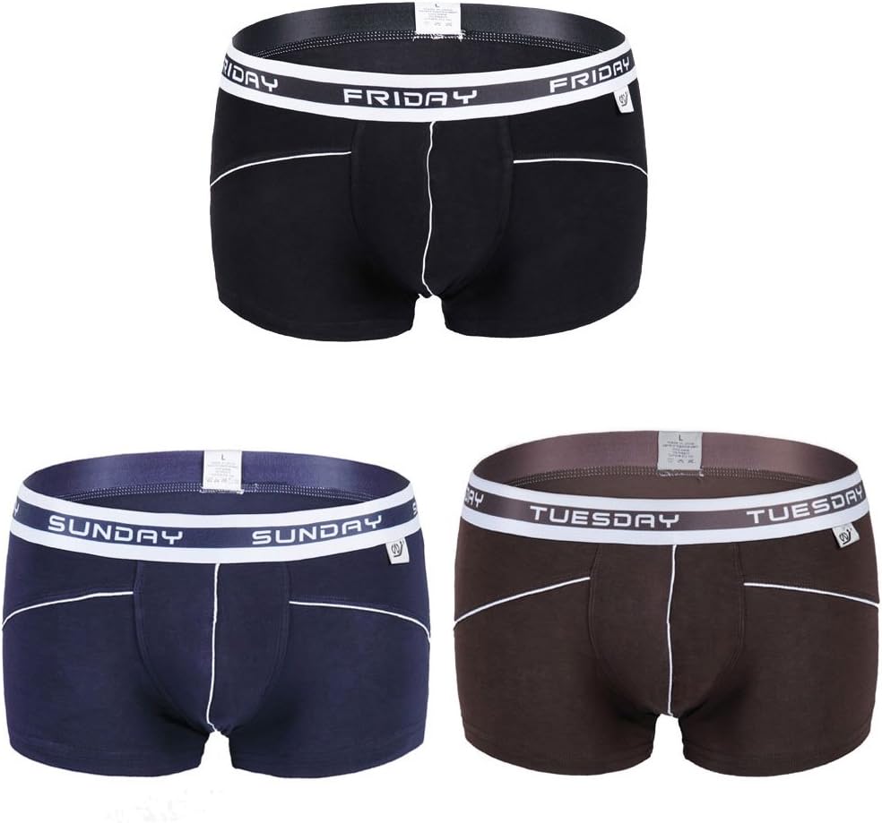 Jravis Men’s Seamless Boxer Brief-Low Rise Truck Sporty Performance Underwear MU01,3 pieces blue,L