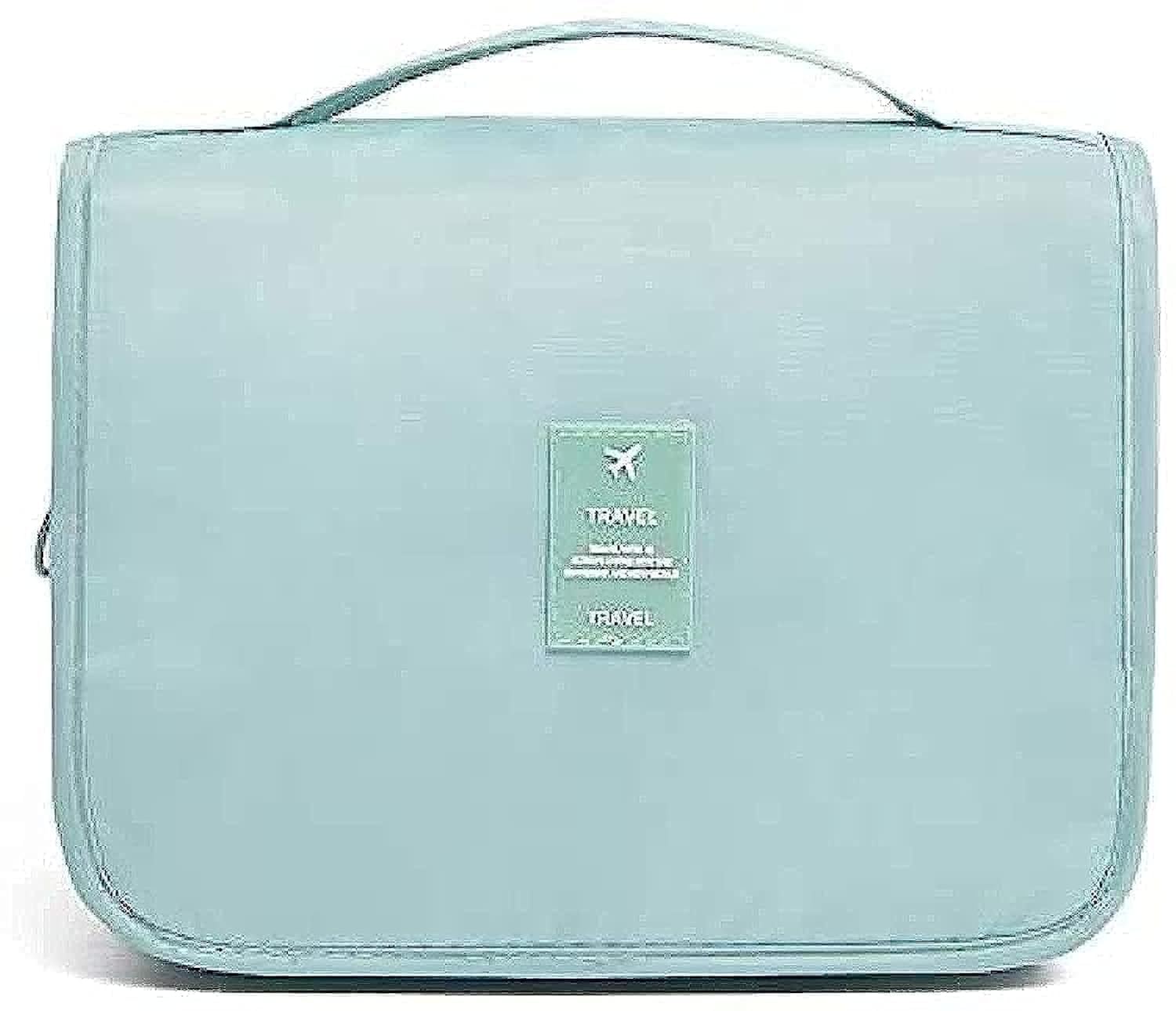 ALCIONO Makeup Hand Bag-Cosmetic Bag-Brush Holder-Travel Organizer-Shaving Kit Organizer- Toiletry wash bag-Compact-Fashionable-Makeup Storage Box-Daily Storage Organizer-Light Blue