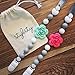 Pacifier Clip Girl, BPA Free Silicone Teether, Set of 2 (Soft Gray/Coral/Mint/White)