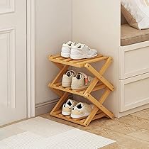 Amazon.com: YYW Shoe Rack, Foldable Bamboo Shoes Shelf