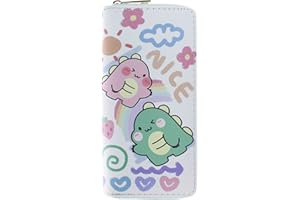 Suillty Cute Unicorn PU Leather Zip Around Long Wallet Cluth Travel Purse for Women Gilrs Ladies