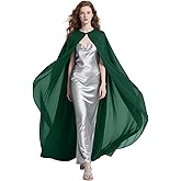 L'VOW Gothic Chiffon Shoulder Cape Women Sheer Tulle Cape Shawl Halloween Party Wedding Cosplay