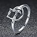 Presentski Cute Kitty Ring,925 Sterling Silver Cat Rig Christmas Day Gift for Women,Size 6 7 8 9