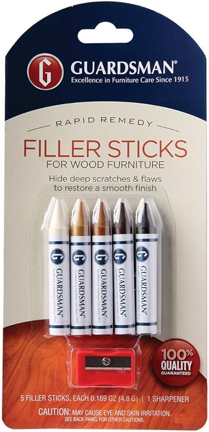 Guardsman Wood Repair Filler Sticks 5 Colors Plus Sharpener Repair And Restore Scratched Furniture 500300