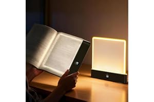 Upgraded Book Light, Rechargeable Clear LED Flat Book Lights for Reading in Bed at Night with 3 Colors & Timer, Dimmable Pane