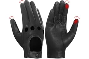 Harssidanzar Leather Driving Gloves For Womens Unlined Gloves Lambskin Women Leather Gloves GL009CAB