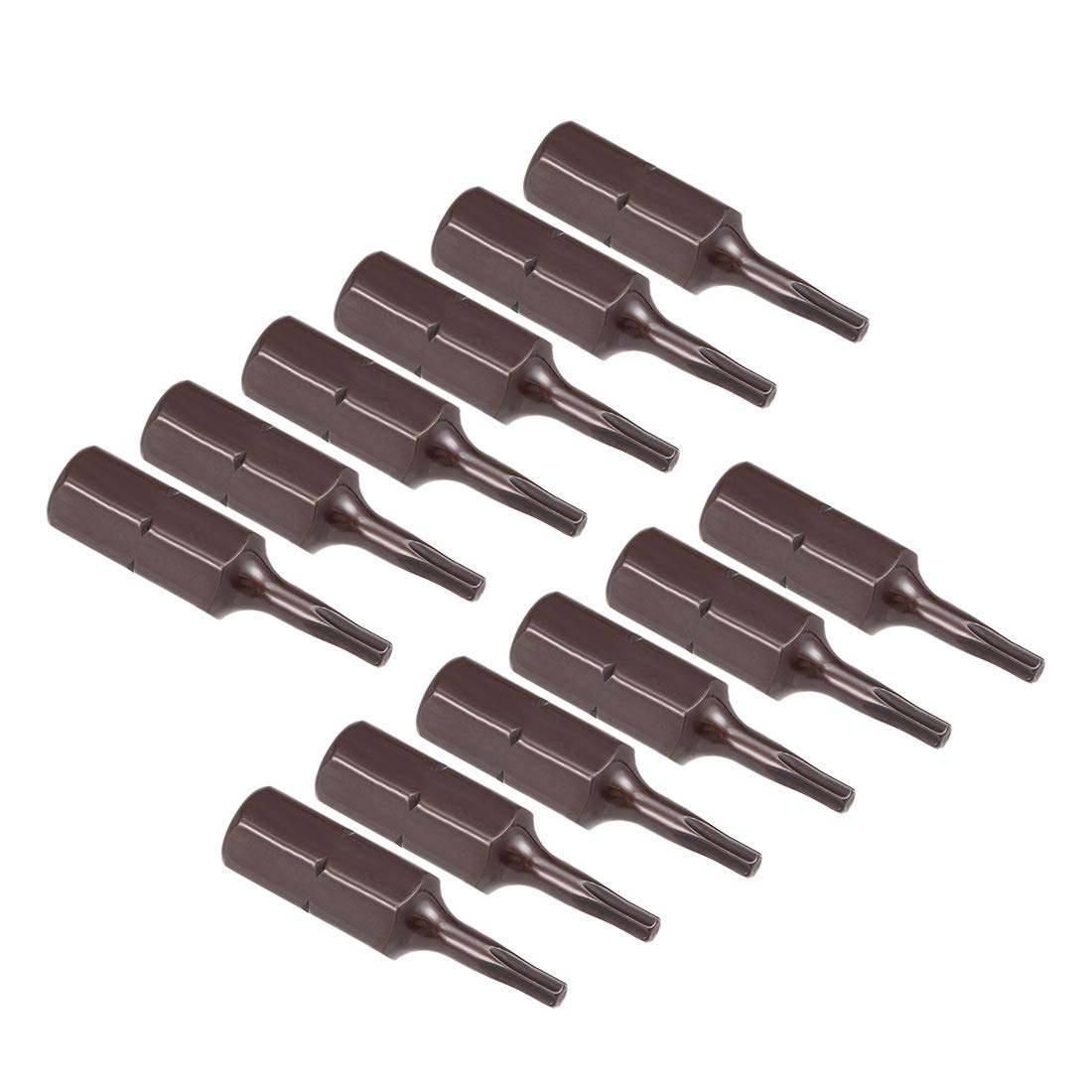 sourcing map 12pcs 25mm Long 1/4" Hex Shank T8 Torx High Quantity Screwdriver Bits S2 High Alloy Steel