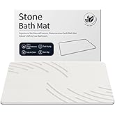 ZIKIBL Stone Bath Mat Diatomaceous Earth Shower Mat Super Absorbent Non-Slip Diatomite Stone Bath Mats for Bathroom Floor Quick-Drying Natural Easy to Clean(24 * 16'')
