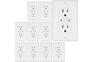 EverElectrix 10 Pack GFCI Outlet 20 Amp, Self-Test GFI Electrical Outlet with LED Indicator, WR Weather Resistant GFCI Receptacle, Ground Fault Circuit Interrupters with Wall Plate & Screws, UL Listed