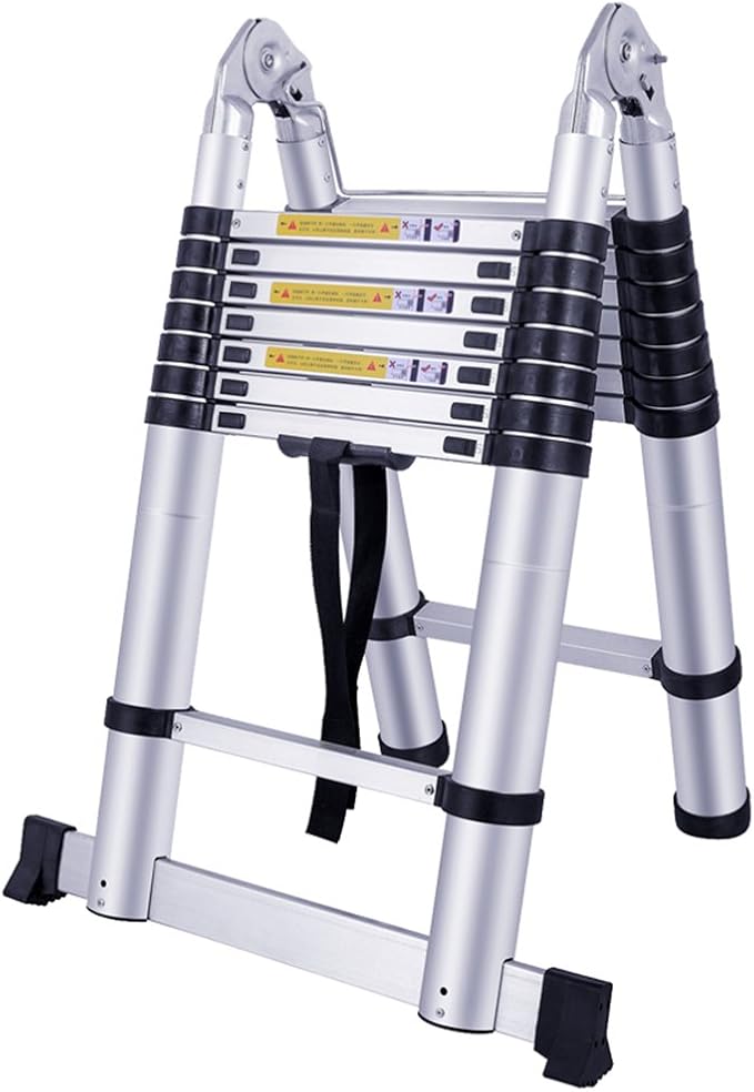 Teleskopleiter 3,2 Meter – 11 Sprossen, Aluminium, Klappbar, Rutschfeste Stufen, Für Haus & Garten