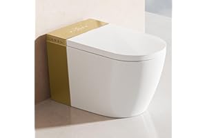 BONSAM Smart Toilet with Auto Open/Close Lid, Modern Tankless Toilet with Bidet Built in, One Piece Toilet with Auto Deodoriz