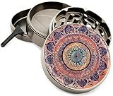 Pink and Purple Mandala Herb Grinder 4 Part Premium Quality Grinders Made from Zinc Titanium 2.5