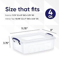 Superio Clear Storage Boxes with Lids, Plastic