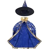 Kinder Halloween Kostüm – Hexen Umhang Mit Hut, Kürbis-Tasche & 20 Tattoos | Gruselig-süßes Set Für Jungen & Mädchen