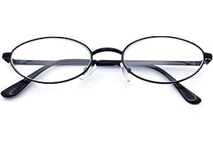 SA106 Extra Narrow Oval Metal Rim Round Retro Vintage Clear Lens Eye Glasses