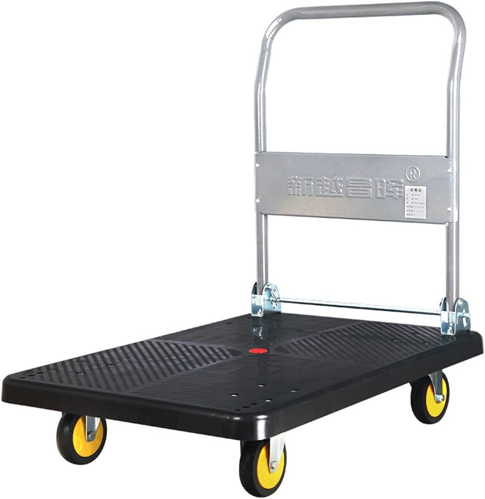 Beautiful Hand Truck Trolleys Flatbed Truck Trolley Pull The Truck Mute Wheel Pushing The Truck Fold Van Black Business Trolley Load 300 Kg Perfect Csdcanteen Com