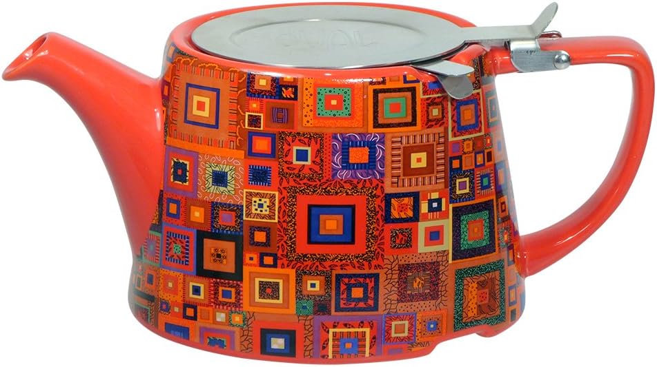 The London Pottery & Kaffe Fassett A03556 Ceramic Teapot with Infuser, 26.5 fl. oz, Jewel