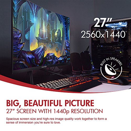 VIOTEK GN27DB 27Inch Curved Gaming Monitor, 1440p 144Hz Samsung VA