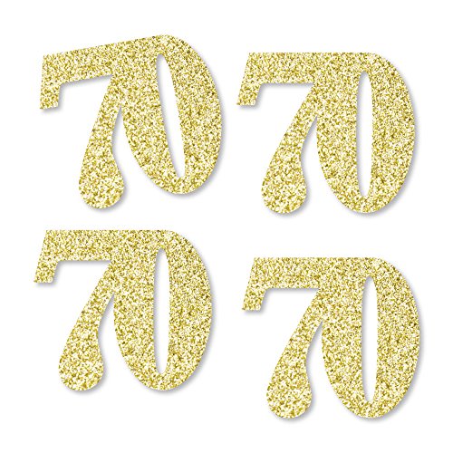 Gold glitter 70 - no-mess real gold glitter cut-out numbers - 70t…