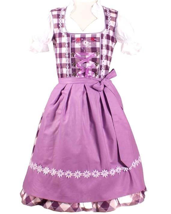 Trachtenkleid 3tlg. Kinder Dirndl Mädchen Kleid Gr. 86,92,104,110,116,122,128,134,140,146,152