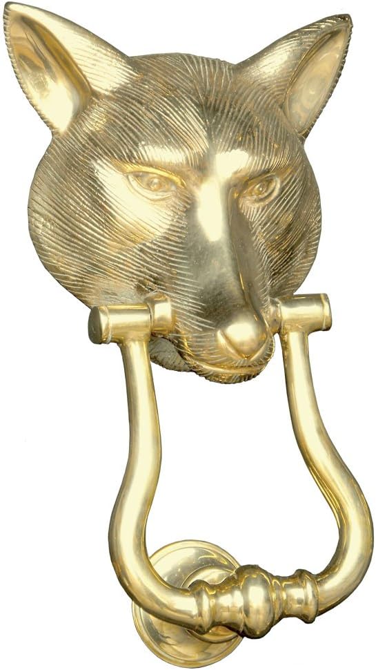 Brass Door Knocker Wolf