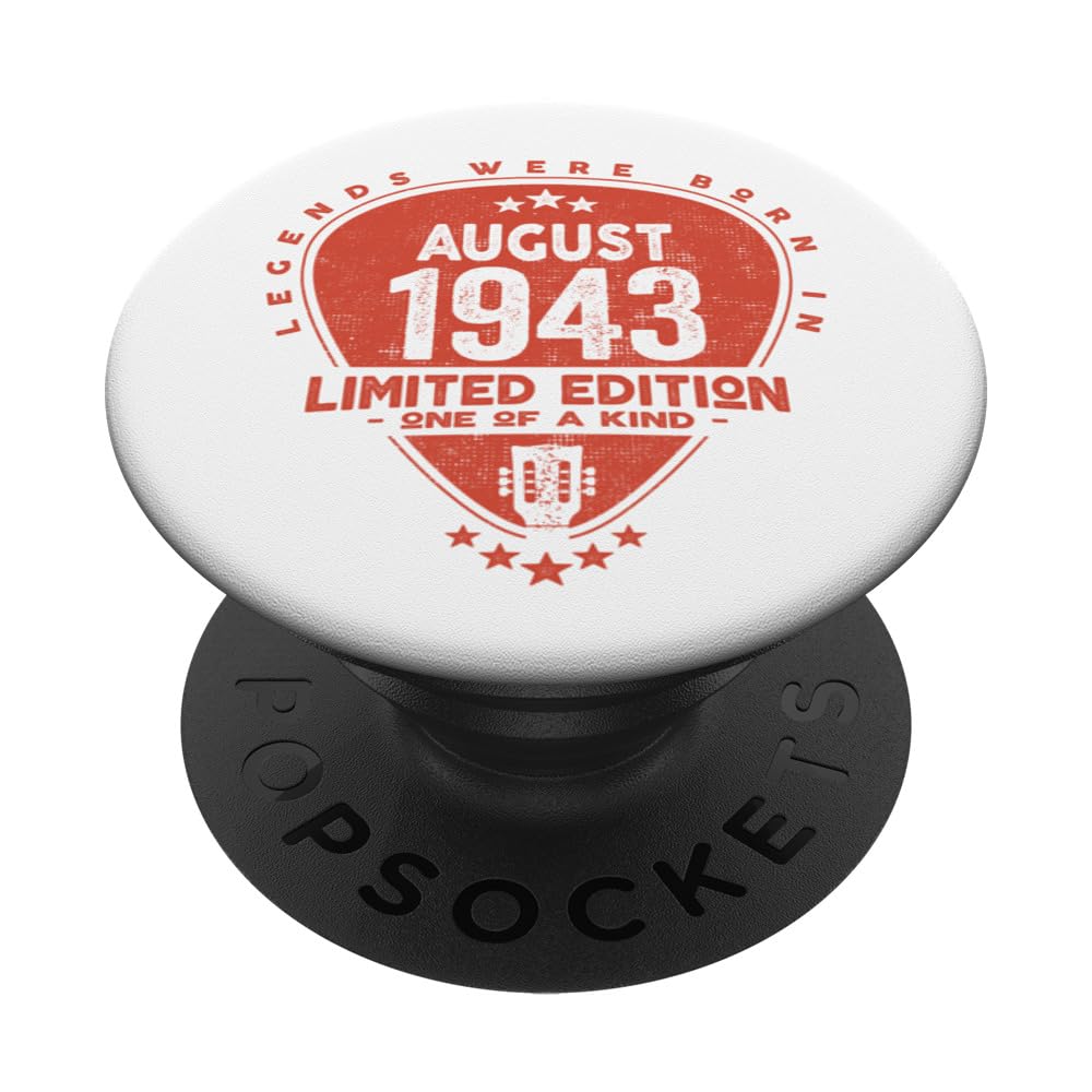 Legends Were Born In August 1943 - Guitarist PopSockets Swappable PopGrip