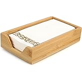 Gtencemen Guest Towel Holder Tray for Bathroom and Table - Modern Bamboo Napkin Holder for Farmhouse Bar and Party