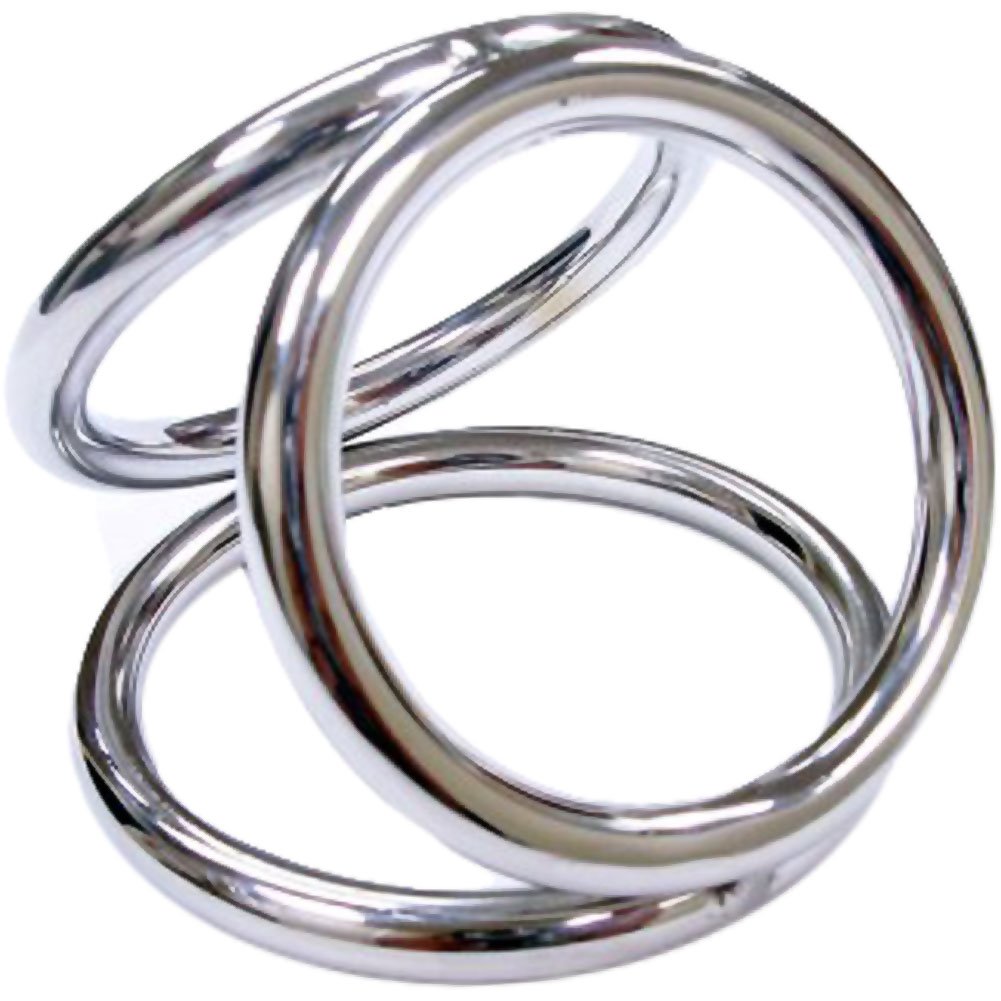 Rouge Garments Medium Stainless Steel Triple Cock Ring Cage