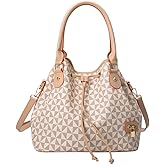 Printed Pattern Shoulder Bags for Women, Large Roomy Drawstring Handbag, Trendy Top Handle Satchel Hobo Purse
