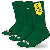 NXTRND 3 Pairs Compression Sports Crew Socks for Men, Cushion Athletic Socks, Basketball, Football and Running