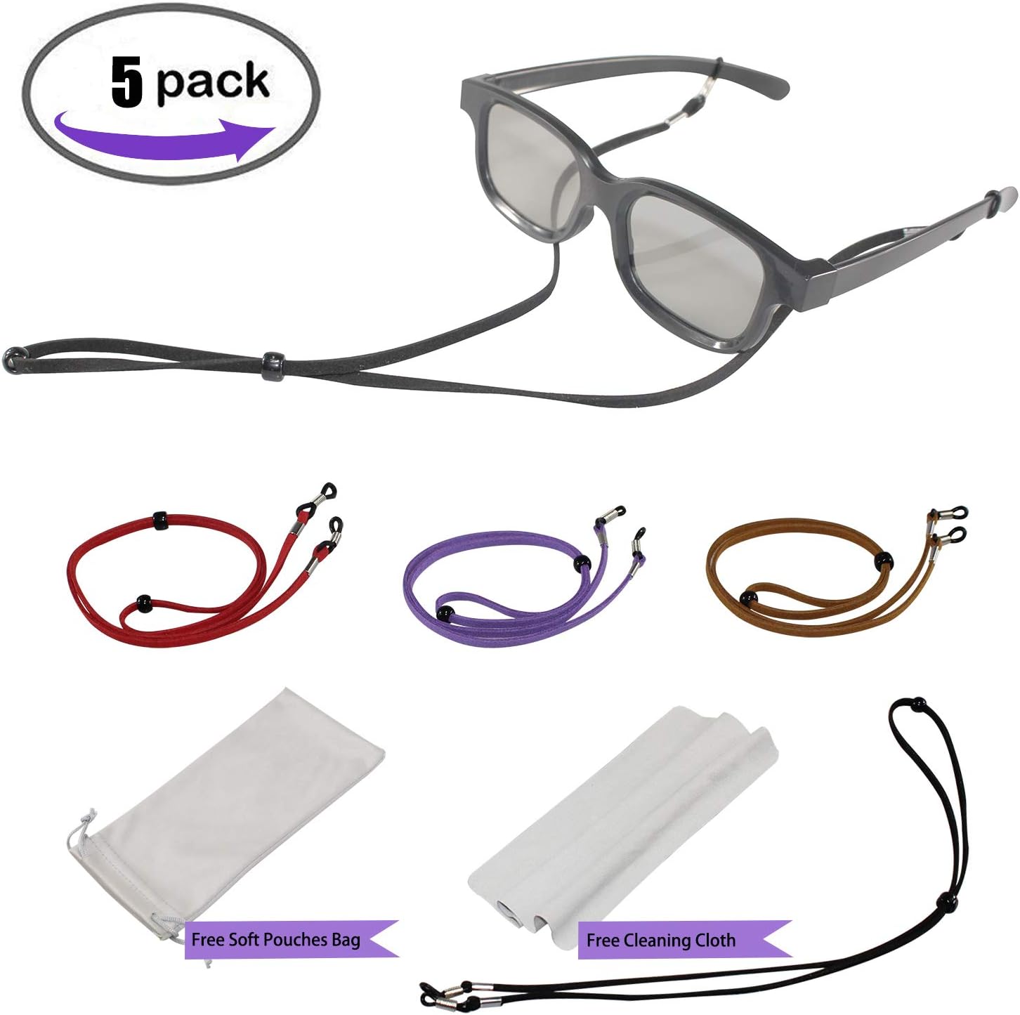 Eyeglasses Holder Strap Cord Premium ECO Leather