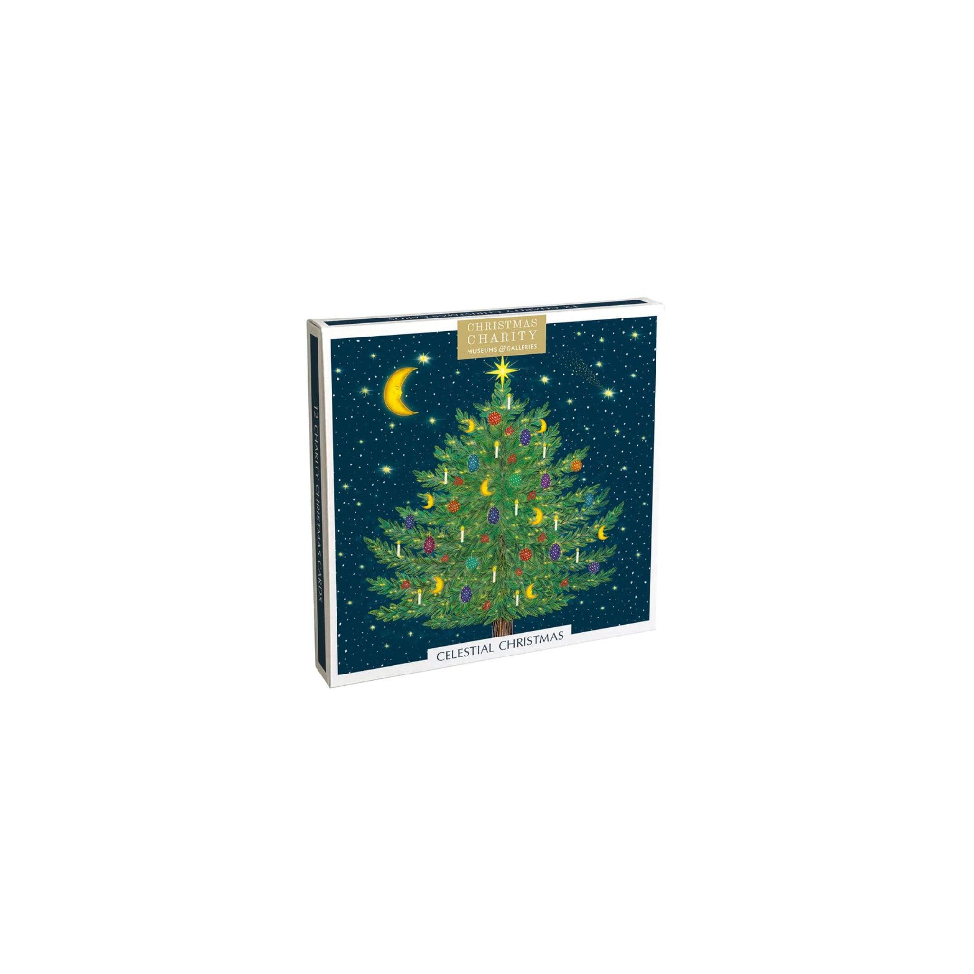 Museums & Galleries Charity Christmas Cards - Celestial Christmas Starry Designs - Eco-Friendly and Recyclable - Pack of 12 Cards