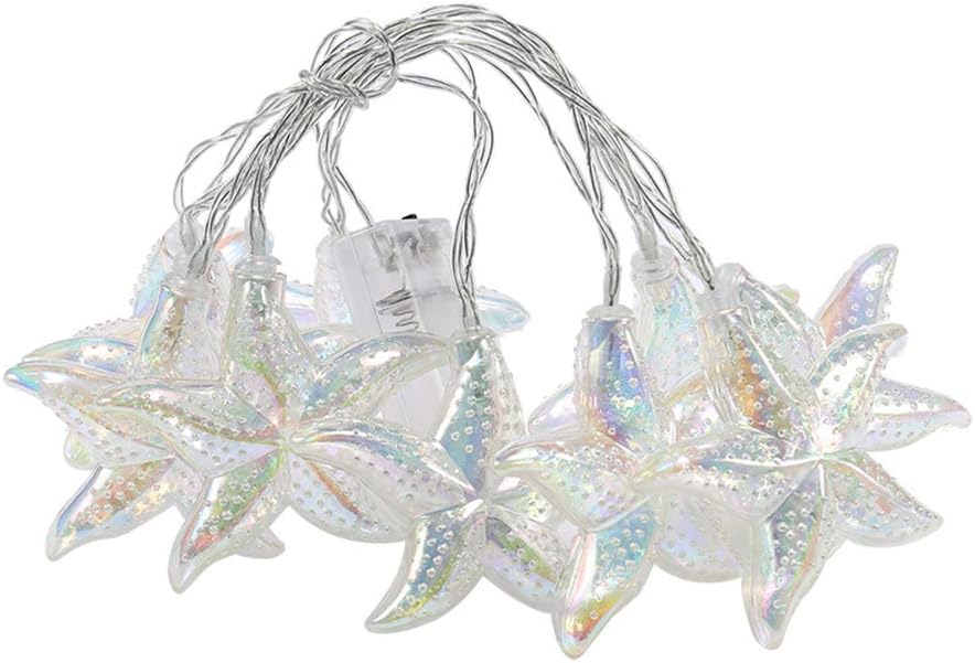 Esoes Led String Light Ocean Themed Fairy Starfish Sea Shell Lighting Warmwhite Decorative Starry Night Lights Battery Operated 1.5 Meters 10 Leds For Home Bedroom Centerpieces Party (Starfish) - Image 3