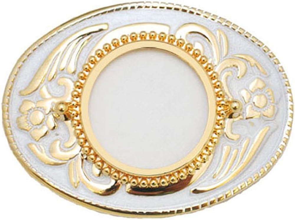 U.S. Silver Dollar Belt Buckle 3” x 25/8” White Enamel